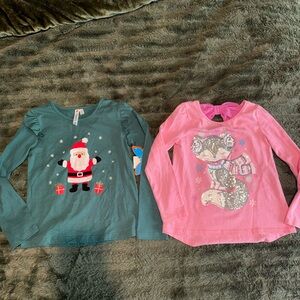 Gerber Pink Bow Baby Top with Green Undershirt